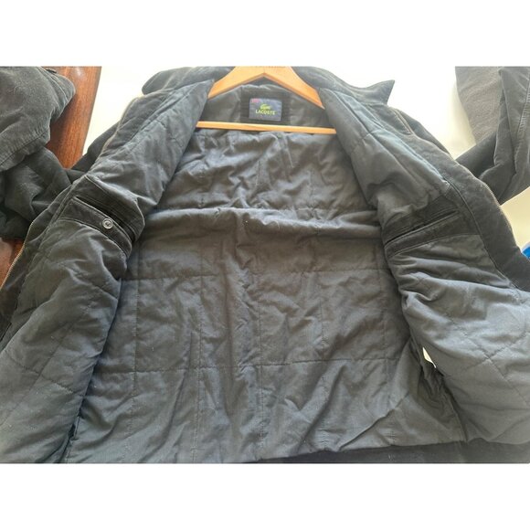 VTG Lacoste 54/6 (XL) Men's Heavyweight Full Zip Black Jacket Crocodile Logo - Picture 4 of 9